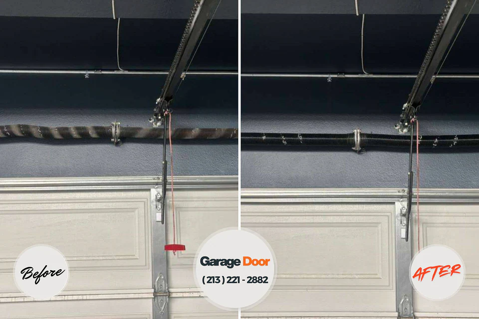 Before and after: garage door repair Fort Bragg, CA